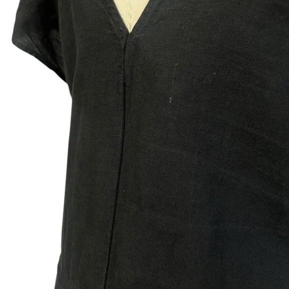 Cloth & Stone S Linen Wide Leg Jumpsuit Cropped Black C6239-331-301 - Picture 8 of 8